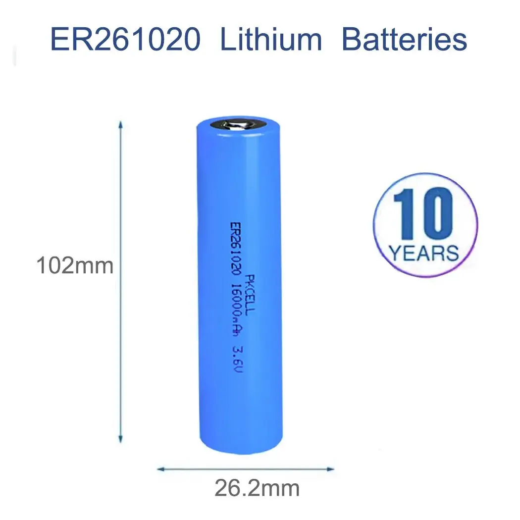 30PCS PKCELL 3.6V Battery ER261020 Non-rechargeable (Primary) 16000 mAh Batteries 18amp DBL C Cell Lithium Battery
