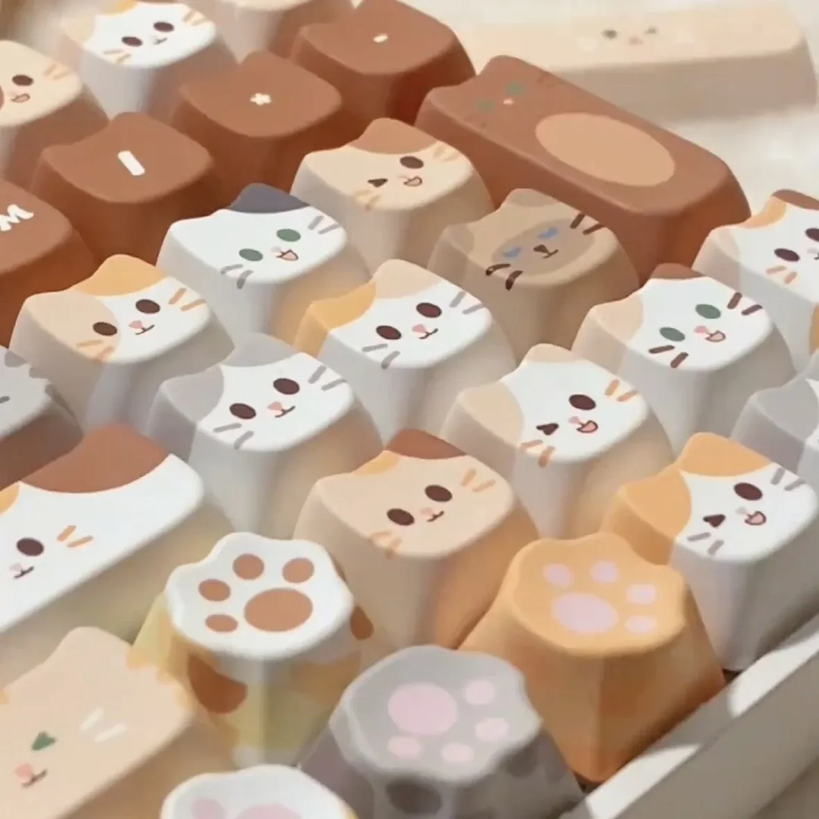 Gato Bonito Keycaps Conjunto para Meninas Teclados Quadrado Key Cap Mao Perfil Pbt mx Teclado Mecânico Presente em Estoque Bonito
