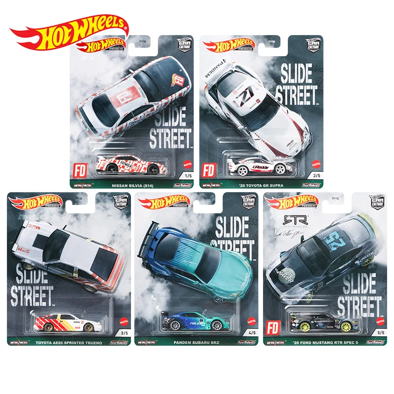 Original Hot Wheels Premium Car Model Diecast 1/64 Car Culture SLIDE STREET Nissan Kids Boys Toys for Children Birthday Gift