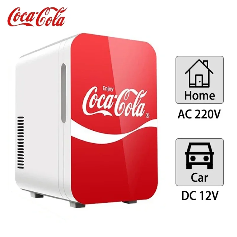 6L mini Refrigerator Portable Coca-Cola Multifunction Refrigerator Warmer Cooler Fridge for Home Car Small Fridge 12V DC 220V 1
