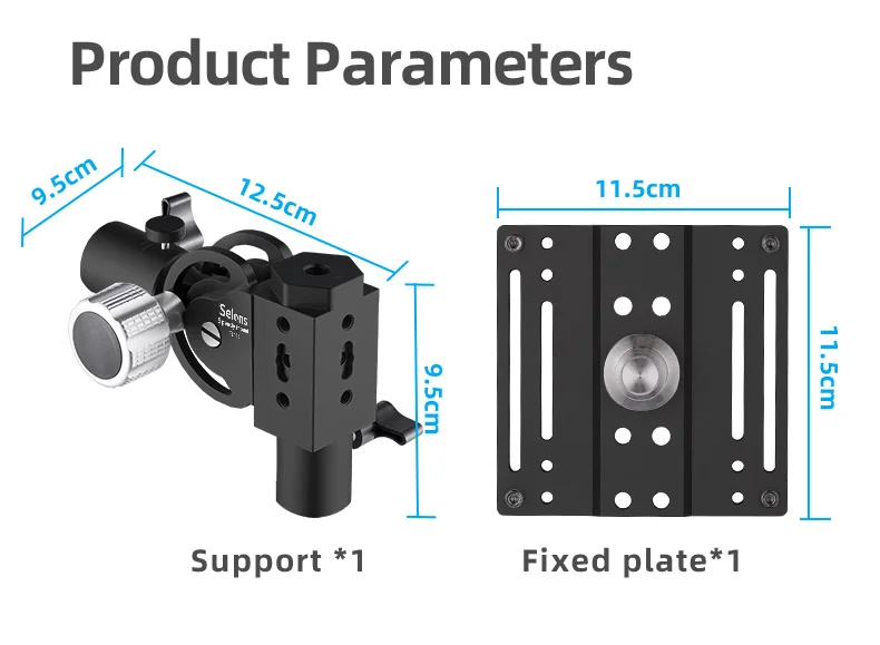 Selens 180 Degree Rotation Display Quick Mounting Plate Base Adjustable Universa