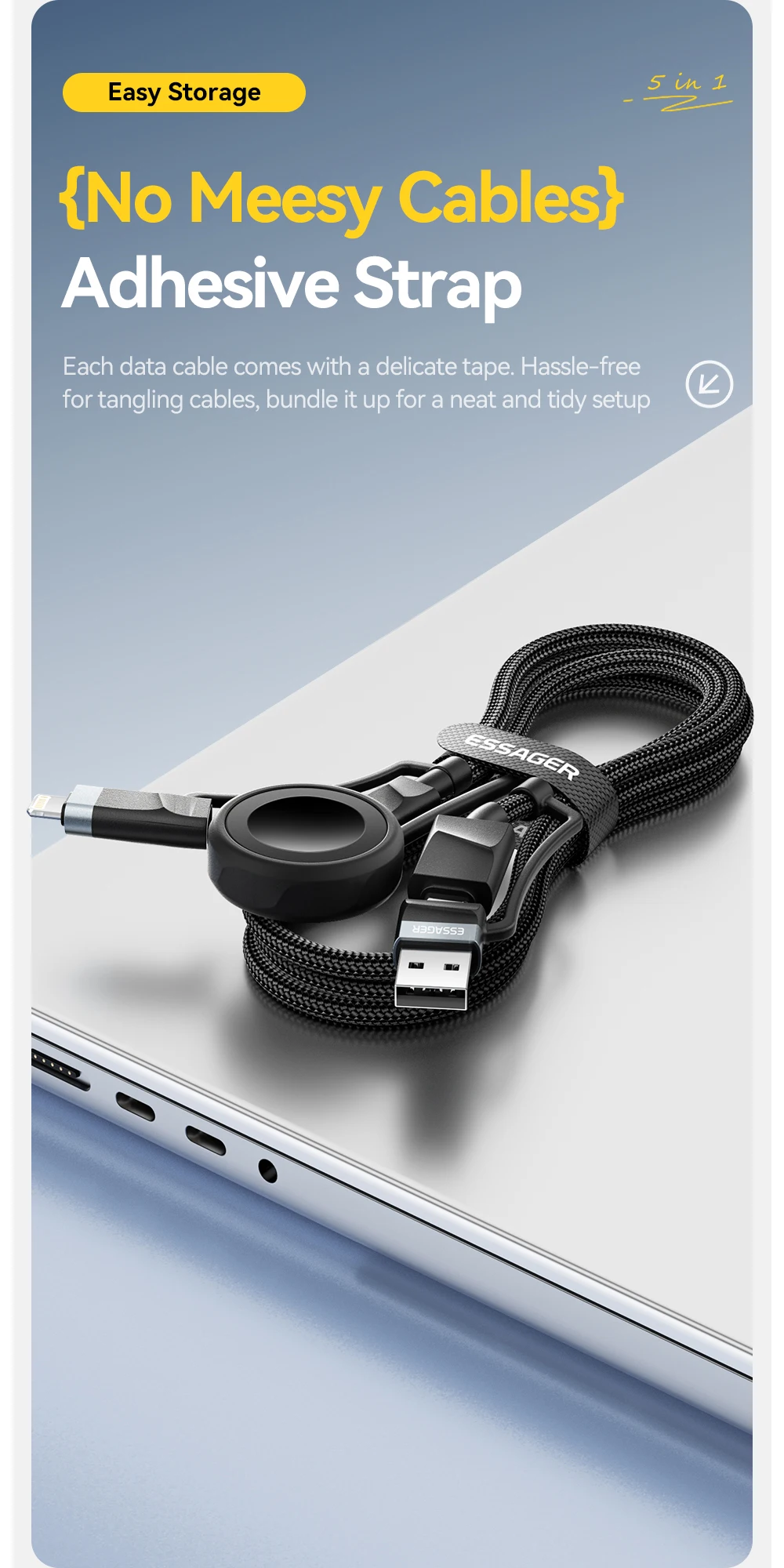 5-in-1 USB-A/Type-C to Type-C/Lighting/Watch PD 65W Fast Charging For iPhone16 1