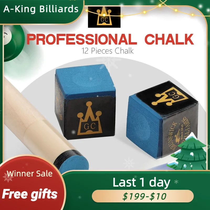 Brunswick Gold Crown Chalk 12 Cube Box - Blue