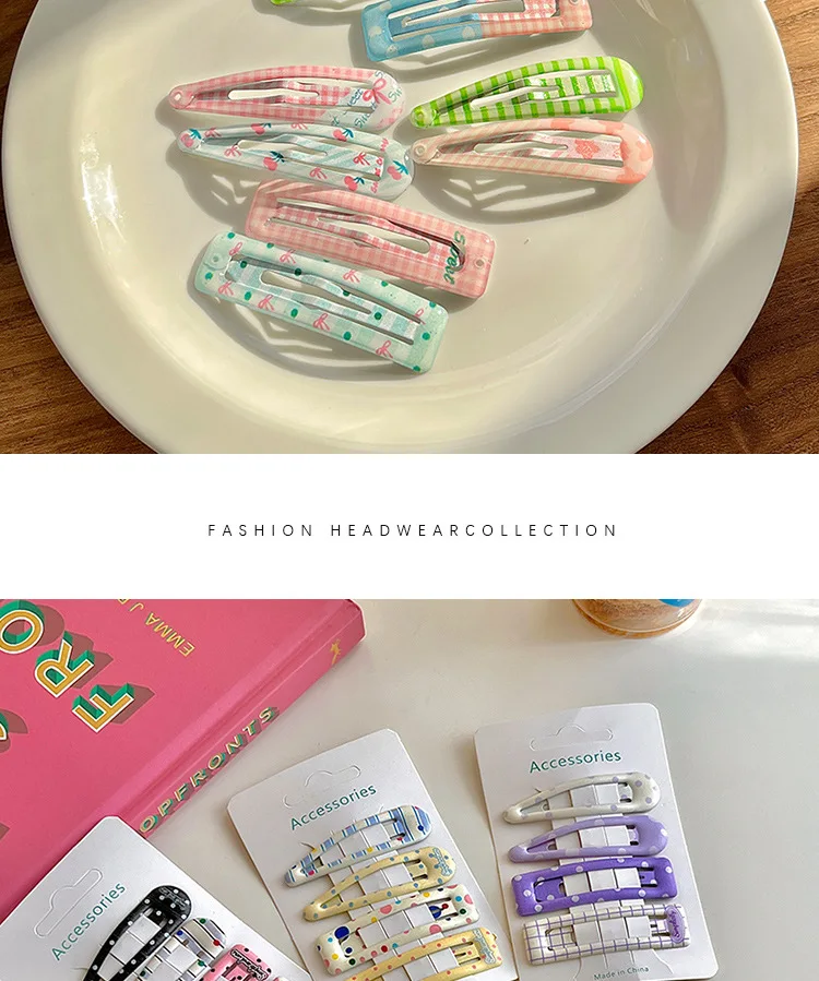 4-Damen-Haarspangen-Set, koreanisches Polka Dot Dopamin, niedlich, Kawaii, süße Haarspangen, modisch, vielseitiger Haarschmuck für Kinder – Detail 6