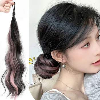 Evidenziare parrucca sintetica fascio di capelli fai da te chignon a carica automatica coda di cavallo bassa alta estensione dei capelli treccia soffice panino per capelli parrucchino