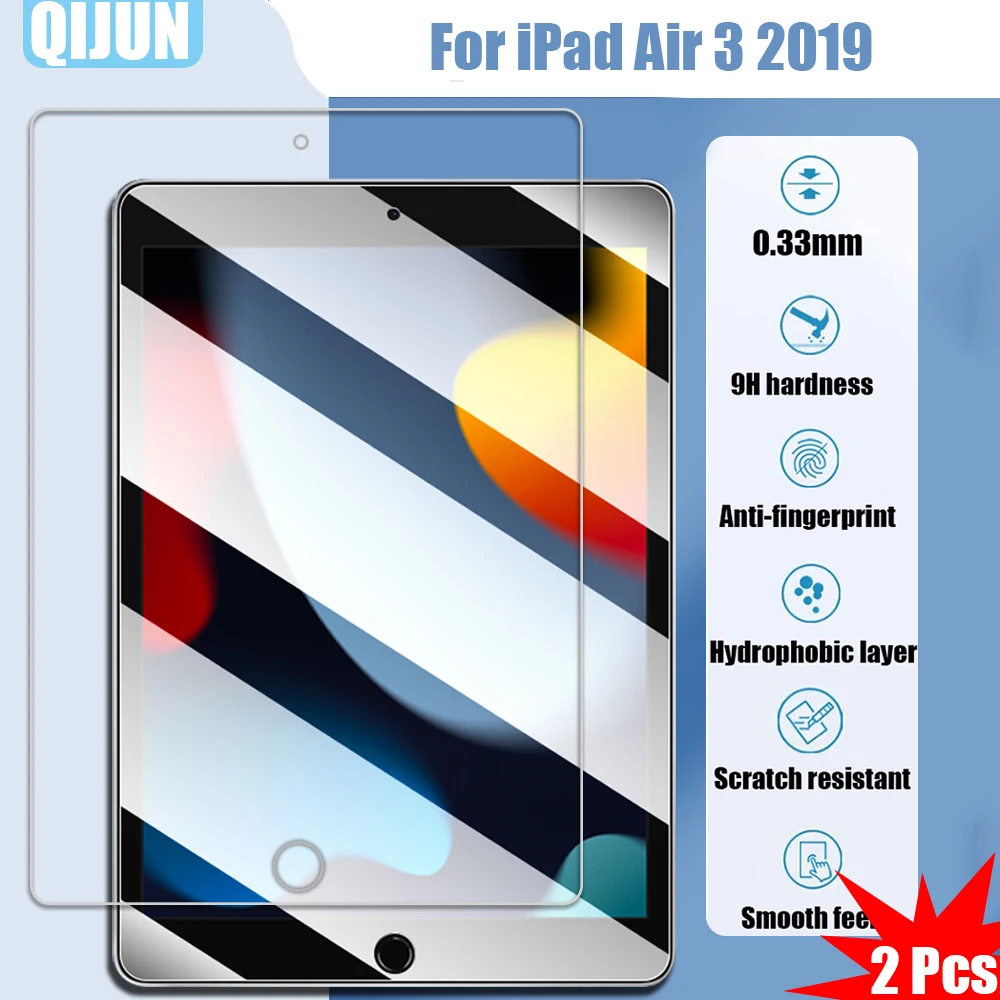 Закаленное стекло для планшета Apple ipad Air 3 2019 10,5, Взрывозащищенная и устойчивая к царапинам Водонепроницаемая 2 шт. A2153 A2152 A2123 закаленное стекло 9h для apple ipad air 3 10 5 дюйма защитная пленка для планшета 2019 ipad air 3 a2123 a2152 a2153 a2154 защитная пленка