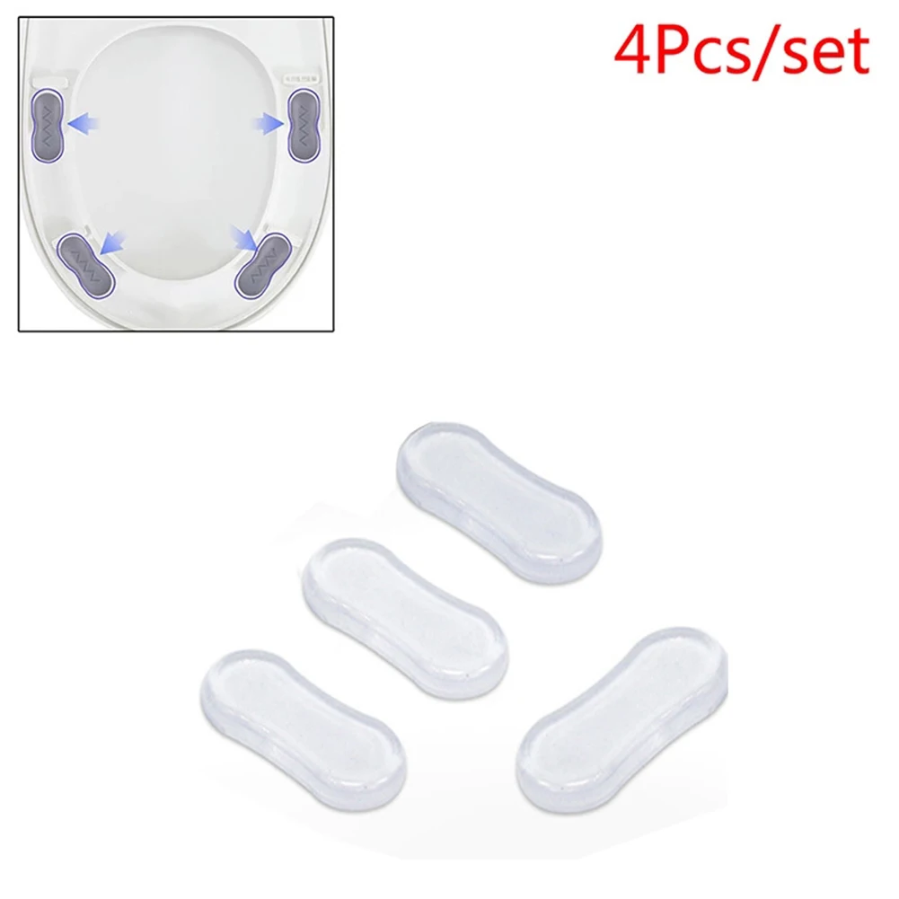 Toilet Seat Accessories 4pcs/set Toilet Lid Cushion Pads Toilet Seat Bumper Silicone Pad Buffers Bathroom Accessories Shock Absorber Replacement
