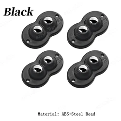 Self - Adhesive 360° Swivel Caster Wheels for Furniture (Stainless Steel & Nylon) (Black--Steel ball)