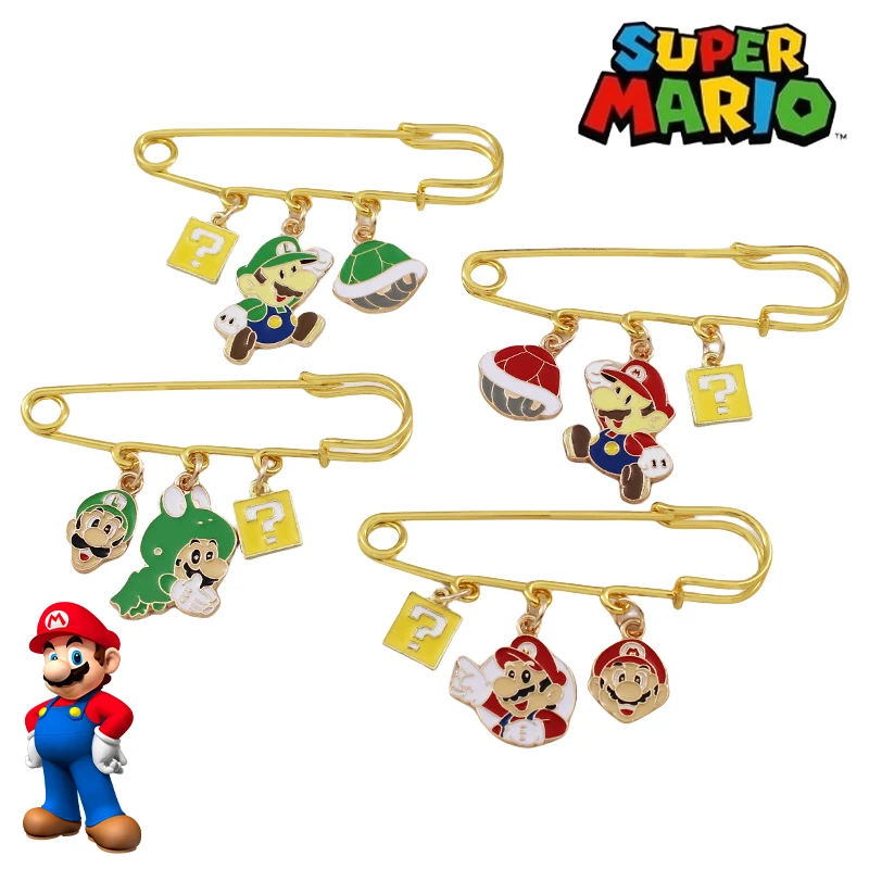 10Pcs Super Mario Cartoon Alloy Pins Anime Figure Mario Luigi Smalto Pin Fashion Risvolto Pins Fashion Badge Accessori Per Gioielli