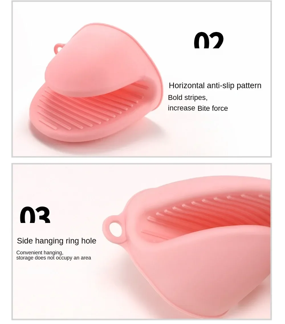 Anti Heat Oven Baking Glove Silicone Mittens Microwave Oven Gloves Heat Insulation Anti-slip Grips Bowl Pot Clips Kitchen Gadget silicone oven mitts kitchen gloves silicone oven gloves