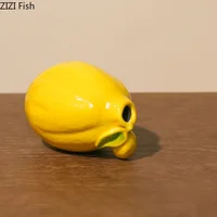 Creative Lemon Ceramic Vase Desk Decoration Artificial Flower Decorative Flowers Arrangement Floral Vases Room Aesthetic Decor 2