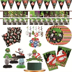 Ghostbusters Birthday Theme Gift Disposable Party Supplies Party Set Cup Plate Gift Bag Napkin Pull Flag Cake Gift Box Gift