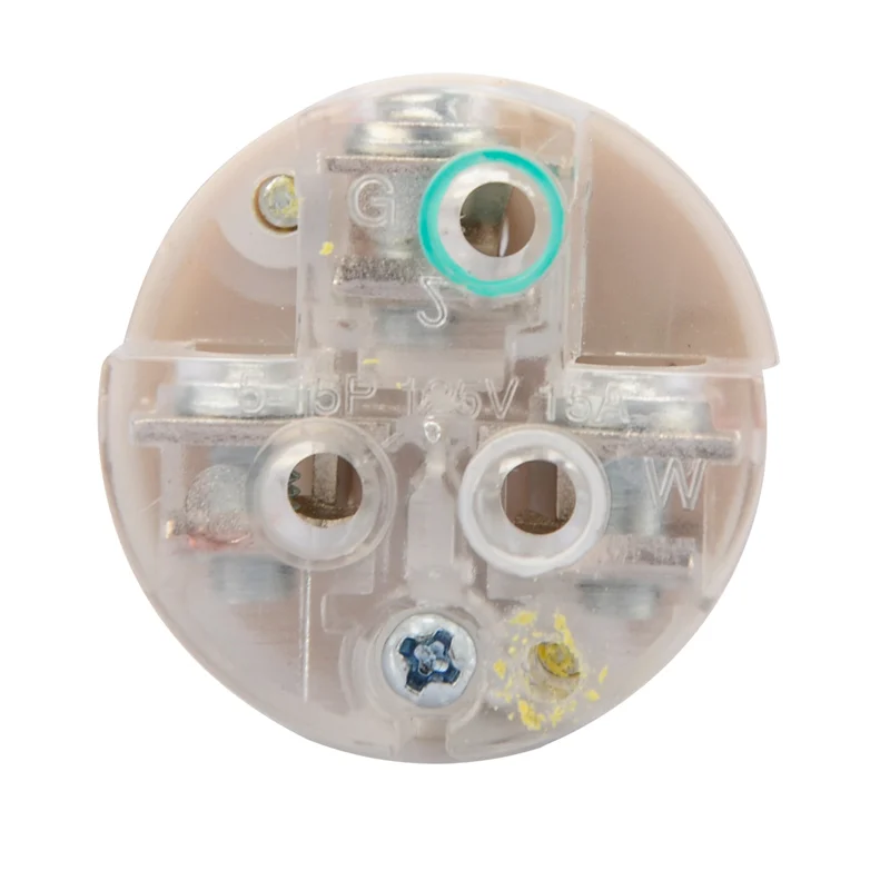 US Standard NEMA 5-15P Three-core Male Industrial Equipment 15A/125V Straight Wiring Plug ETL Certification