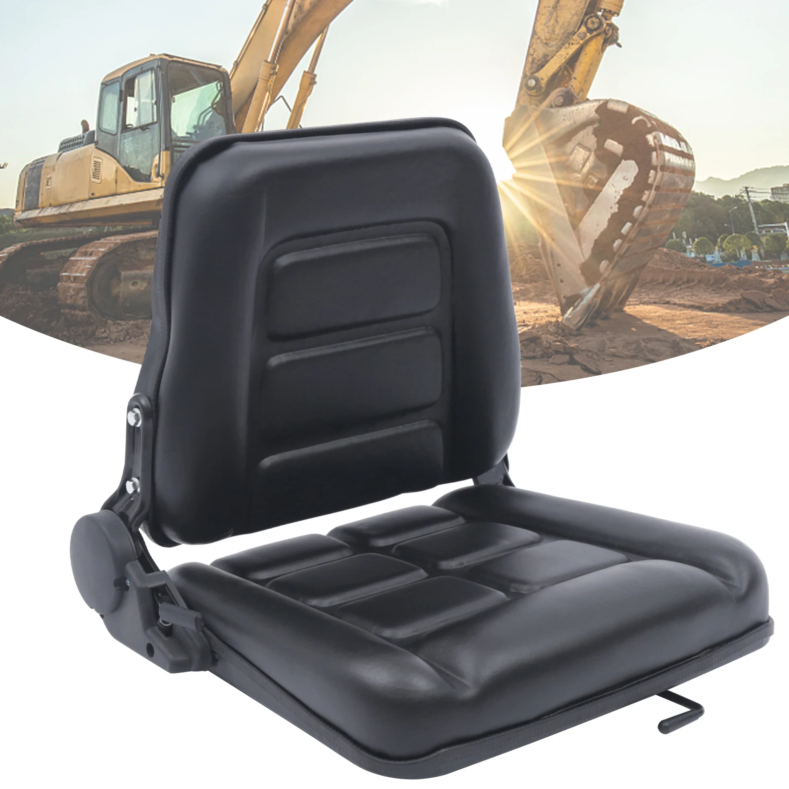 Universal Forklift Seat with Adjustable Back, for Tractor,Excavator Skid Loader Backhoe Dozer JOYDING