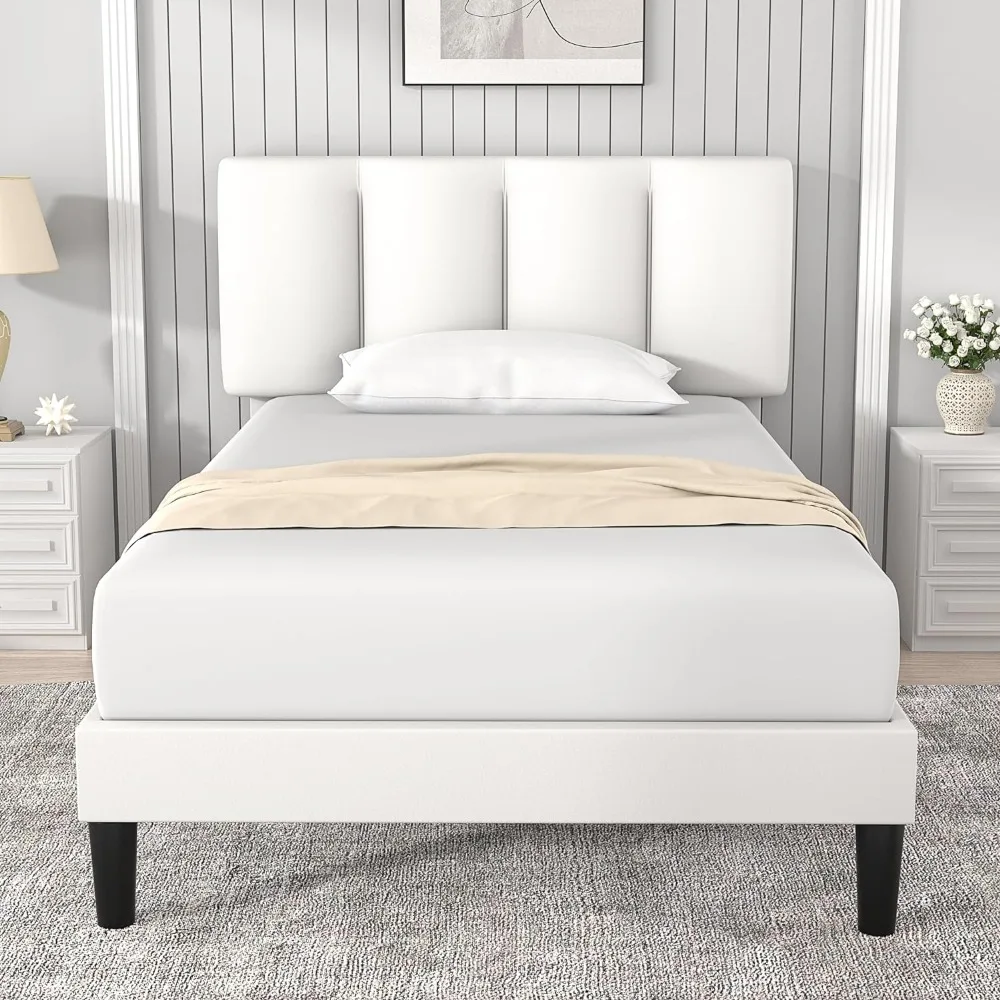 Upholstered Twin Platform Bedframe, 1