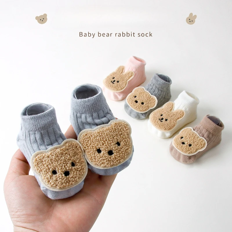 Baby Dispensing Non-slip Floor Socks Cartoon Bear Doll Spring and Autumn Baby Invisible Newborn Socks