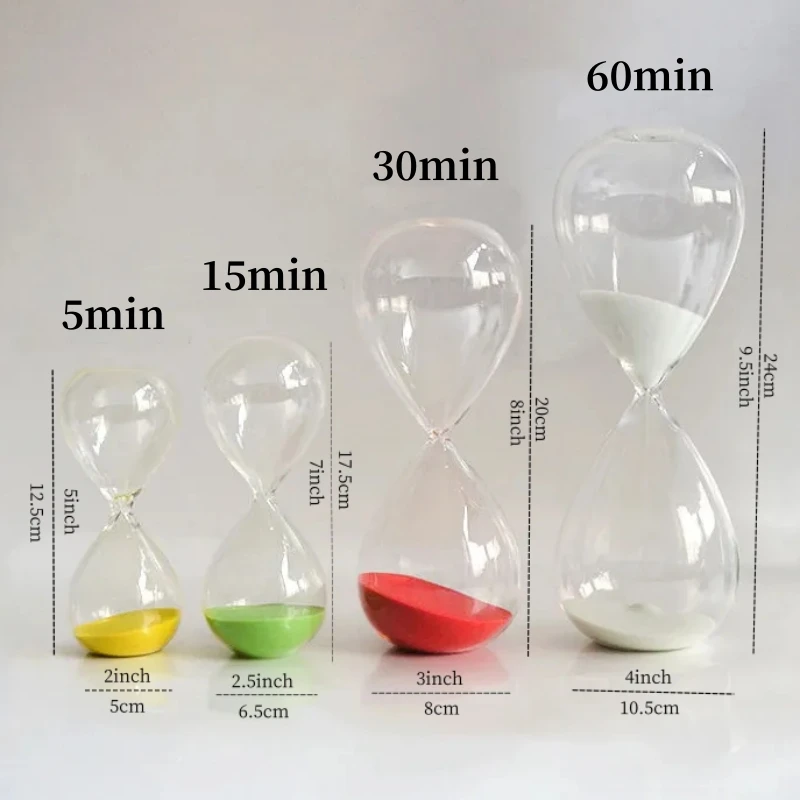 Sand Timer 5/15/30/60 Min Creative Colored Sand Glass Hourglass Home Decoration