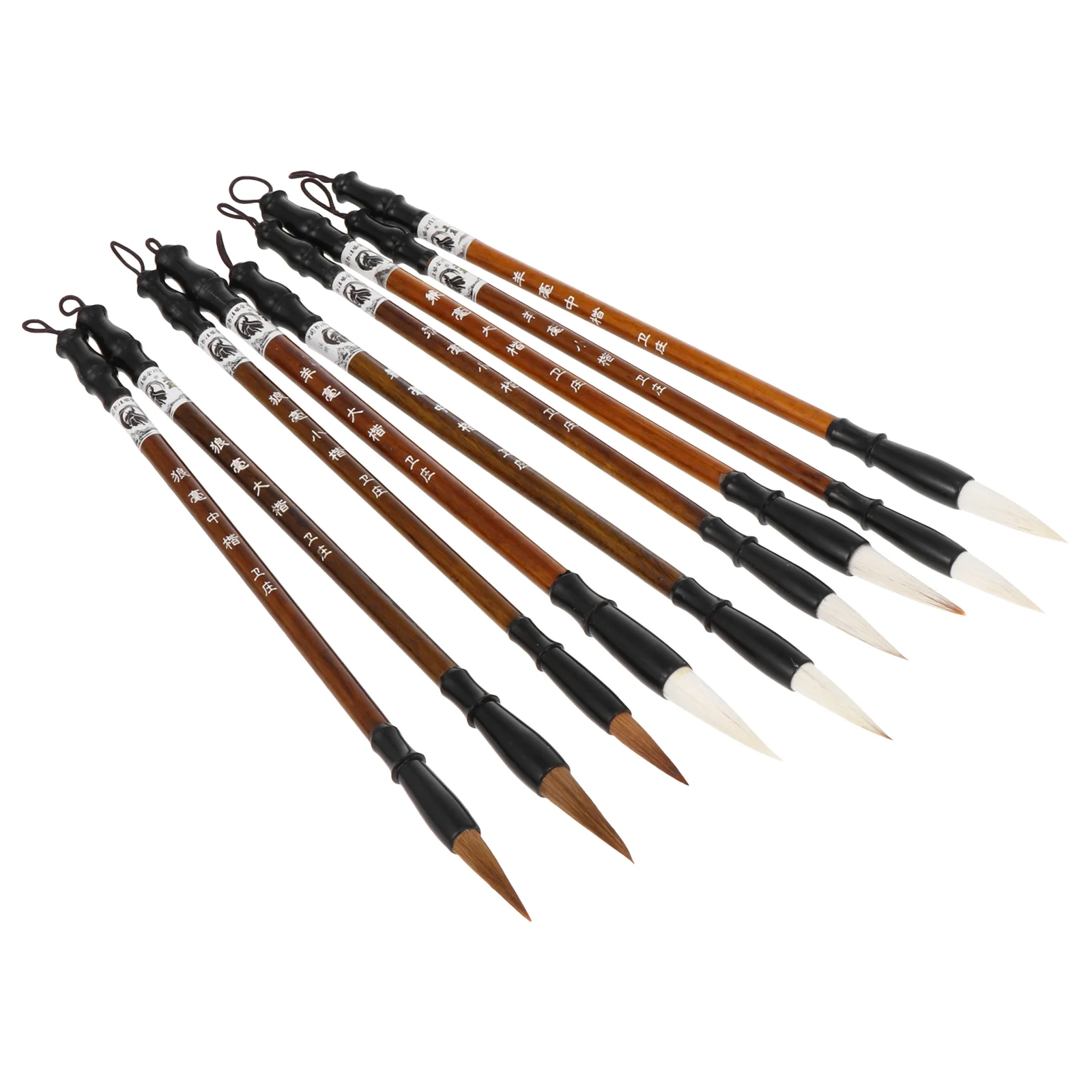 4 3pcs multi function painting brushes household chinese brushes multi function calligraphy brushes Chinese Calligraphy Brushes Portable Painting Brushes (Light Brown)1Bag