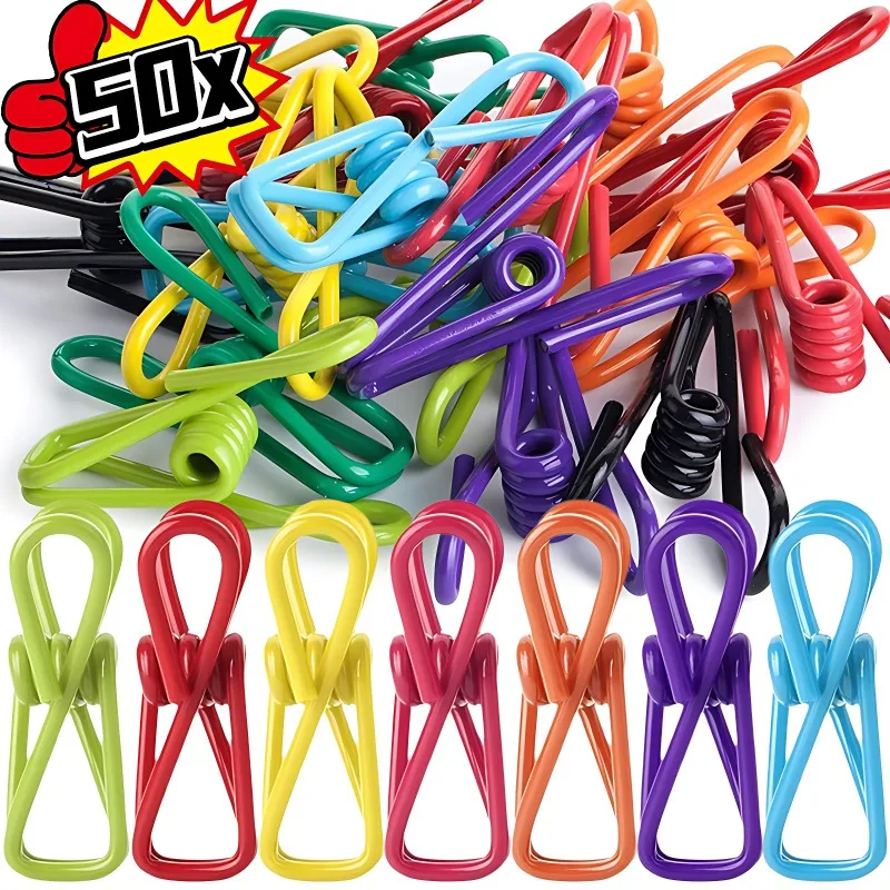 50/1pcs Colorful Sealing Clip Portable Clothespins Food Snack Seal Sealing Storage Clips Metal Clamp Household Kitchen Supplies 1