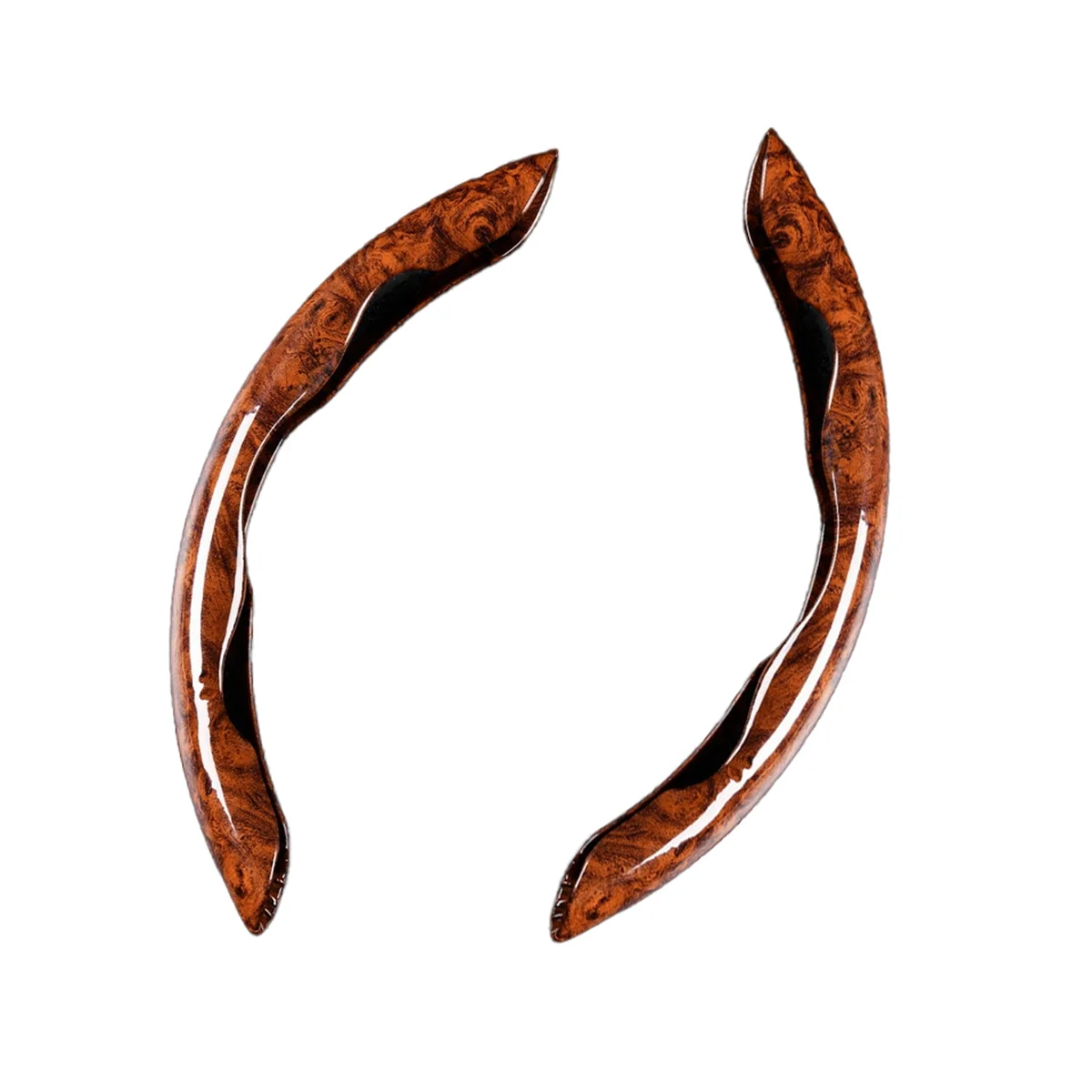 

Universal Car Mahogany Steering Wheel Cover Interior Modified Sandalwood Steering Wheel Protector Card Holder