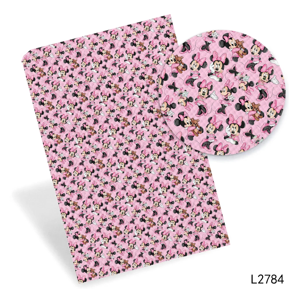 Disney Princess Minnie Cartoon PU Faux Leather 30X136cm for Hairbows DIY Handmade Craft Materials