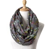 Winter Light weight Animal Infinity Scarf Women Luxury Brand Abstract Birds On Tree Viscose Echarpe Shawl Loop Ring Scarves 4
