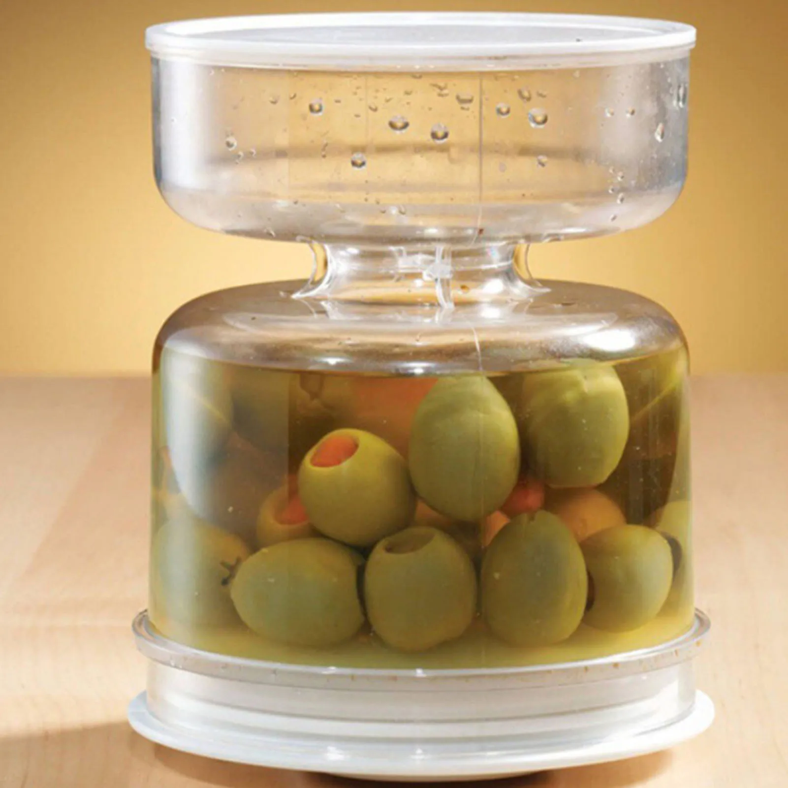 Pickles Jar Dry and Wet Dispenser Pickle and Olives Hourglass Jar