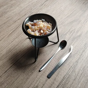 Resin Frankincense Essential Oil Diffuser Set Metal Candle Incense Burner for Meditation Yoga Home Church Ceremony Citrus Scent