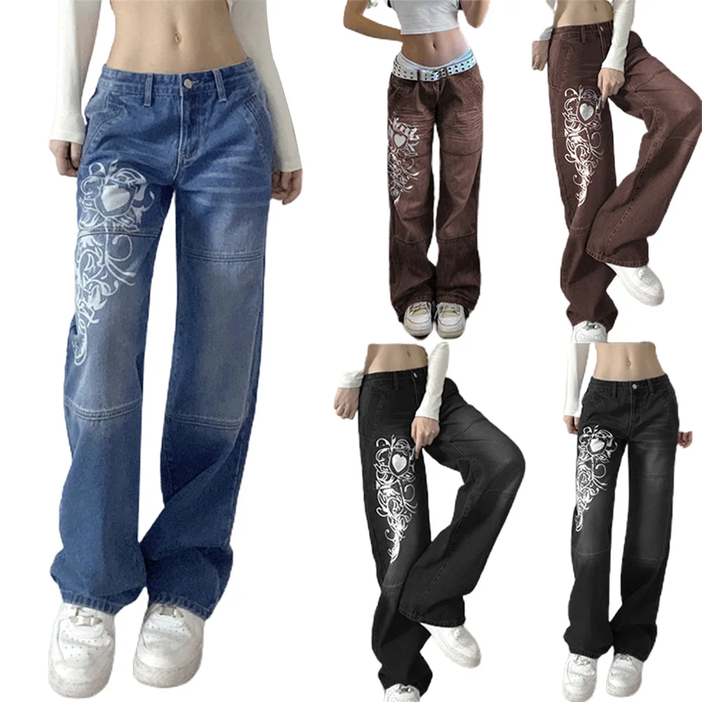 RQYYD Women's High Waist Flare Bell Bottom Jeans Pants Stretch Retro Wide  Leg Denim Pants Summer Casual Loose Jeans Trousers(Navy,XL) - Walmart.com