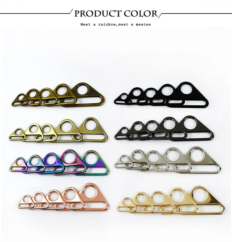 10Pcs Deepeel 20-50mm Metal Triangle Ring Belt Buckle Bikini Adjust Clasp Hook Clasps for Bra Strap Bag Webbing DIY Accessories