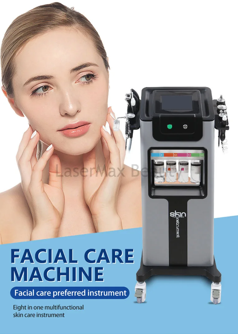 8 In 1 Hydra Water Dermabrasion Dead Skin Exfoliator And Water Oxygen Jet Beauty Hydro Diamond Peeling Facials Beauty Machine