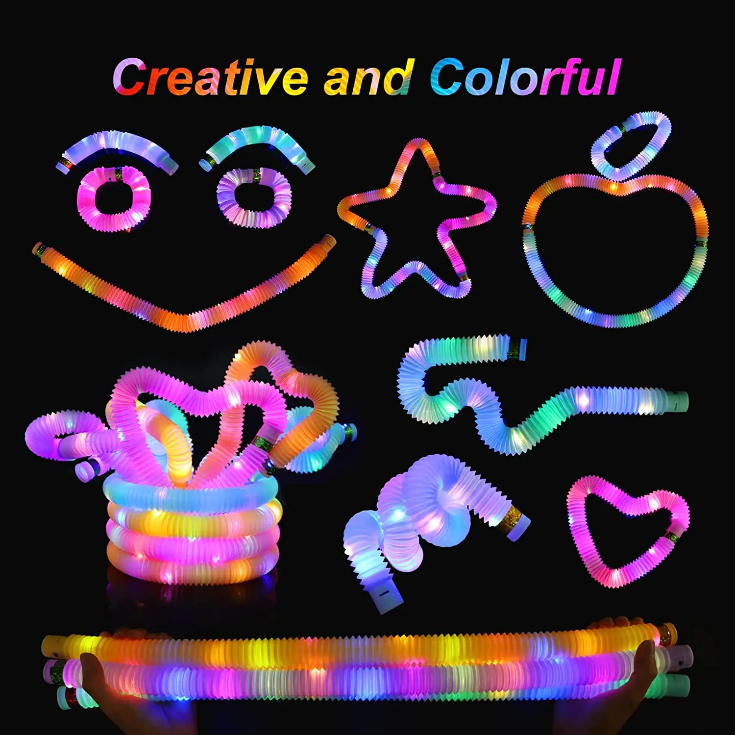 24PCS Halloween GLOW in the Dark Sticks 6'' Length Colorful Glow