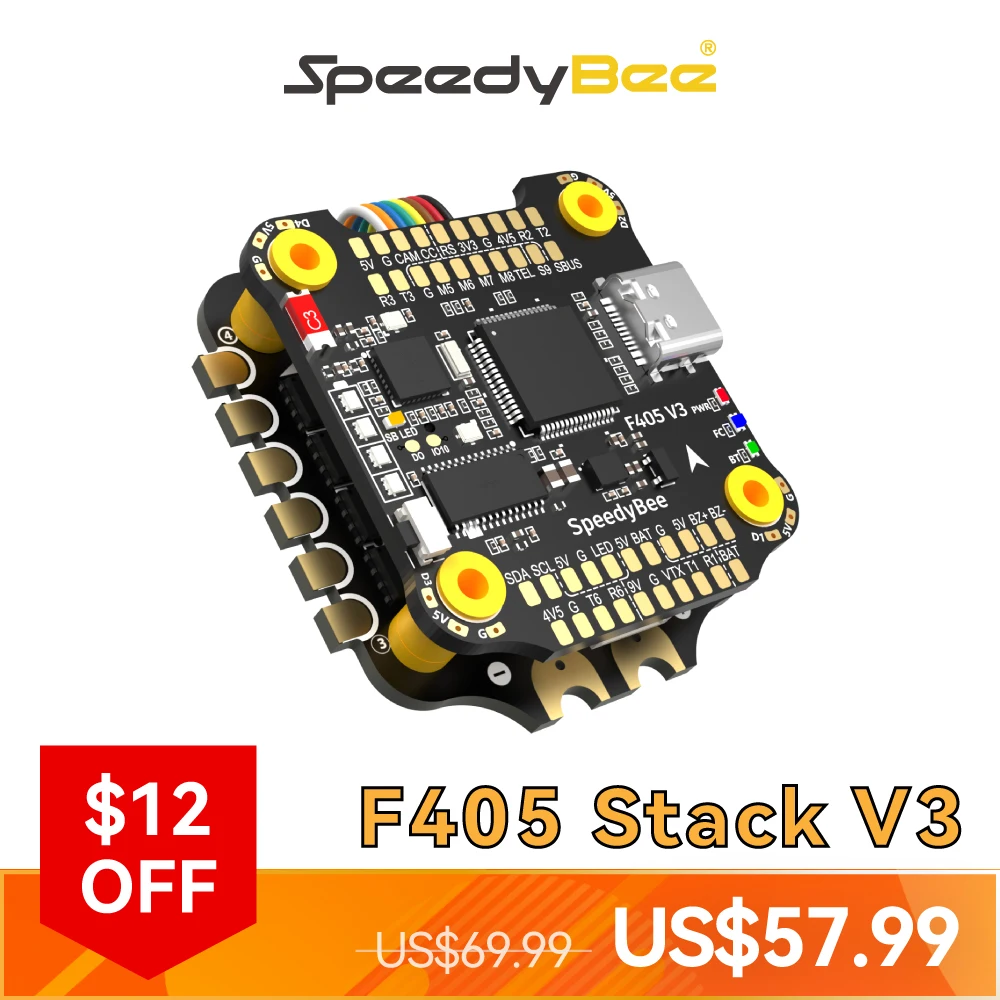 SpeedyBee F405 V3 Stack BLS 50A 4-in-1 ESC 30x30 FC&ESC iNAV Betaflight Configure Via Bluetooth Blackbox