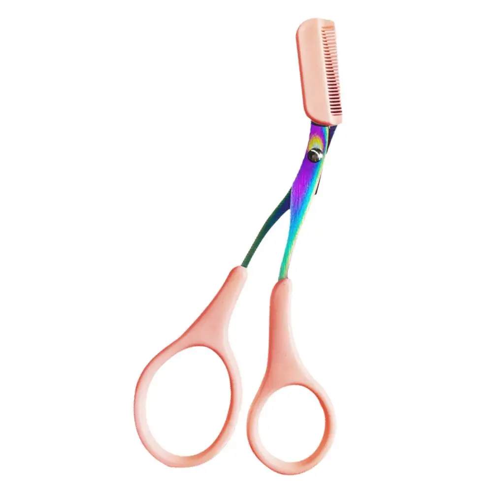 Eyebrow Trimmer Scissor Colorful Stainless Steel With Accessories Makeup Removal Hair Shaping Comb Shaver Grooming M6B4 4