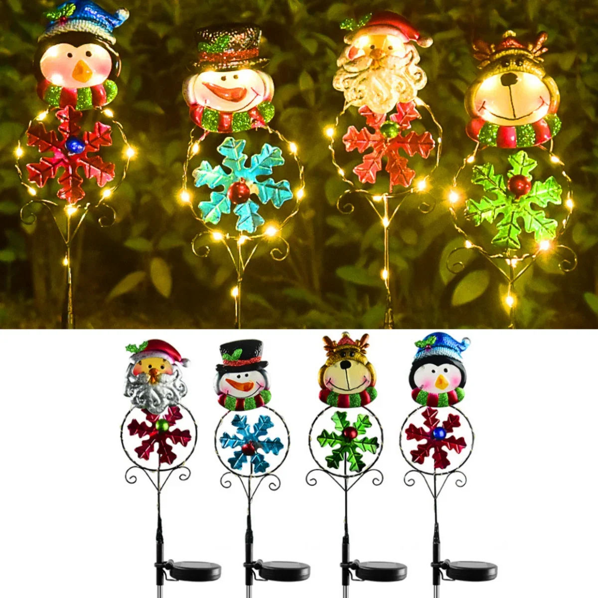 

LED Solar lamp Santa Claus Snowman Christmas Lights Waterproof Lawn Garden For Yard Party New Year 2024 Christmas Decoration