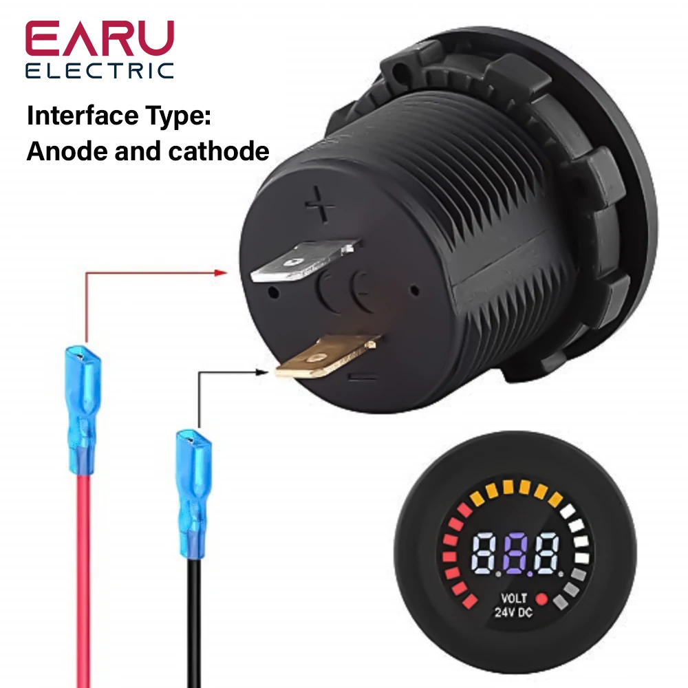 EARU CS-489A1 12V Motorcycle Car accessories LED Digital Display Voltmeter Waterproof Voltage Volt Meter Gauge Motorbikes Cars Boats ATV UTV - Image 2
