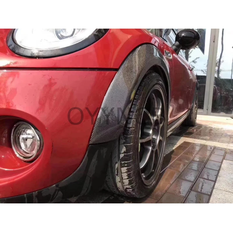 자동차 실제 탄소 섬유 휠 눈썹 눈꺼풀 펜더 아치 플레어 트림 커버 스티커, BMW 미니 F56 F55 쿠퍼 S 2014-2021, 4 개