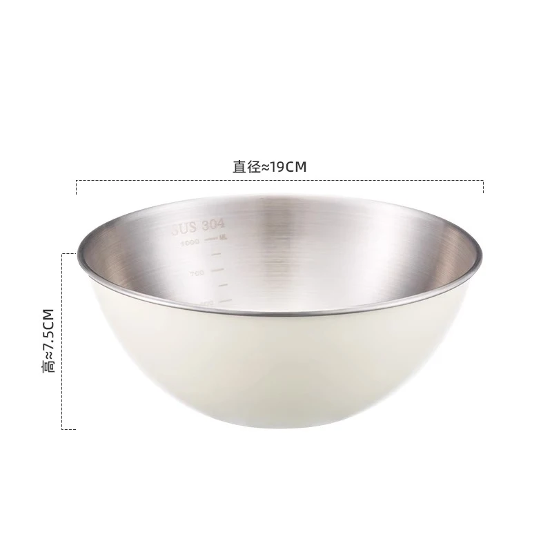 GIANXI Stainless Steel Mixing Bowls Korean Salad Ramen Rice Whisking Bowls  Set Kitchen Cooking Baking Storage Container