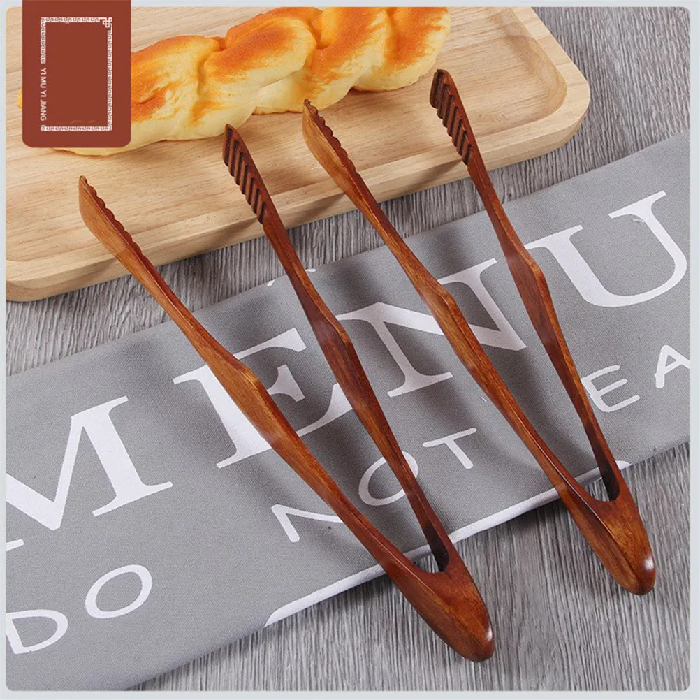 Bamboo Tongs Wooden Food Tongs 1Pc Bamboo Cooking Kitchen Tongs Food BBQ Tool Salad Bacon Steak Bread Cake Wooden Clip Home Kitchen Utensil