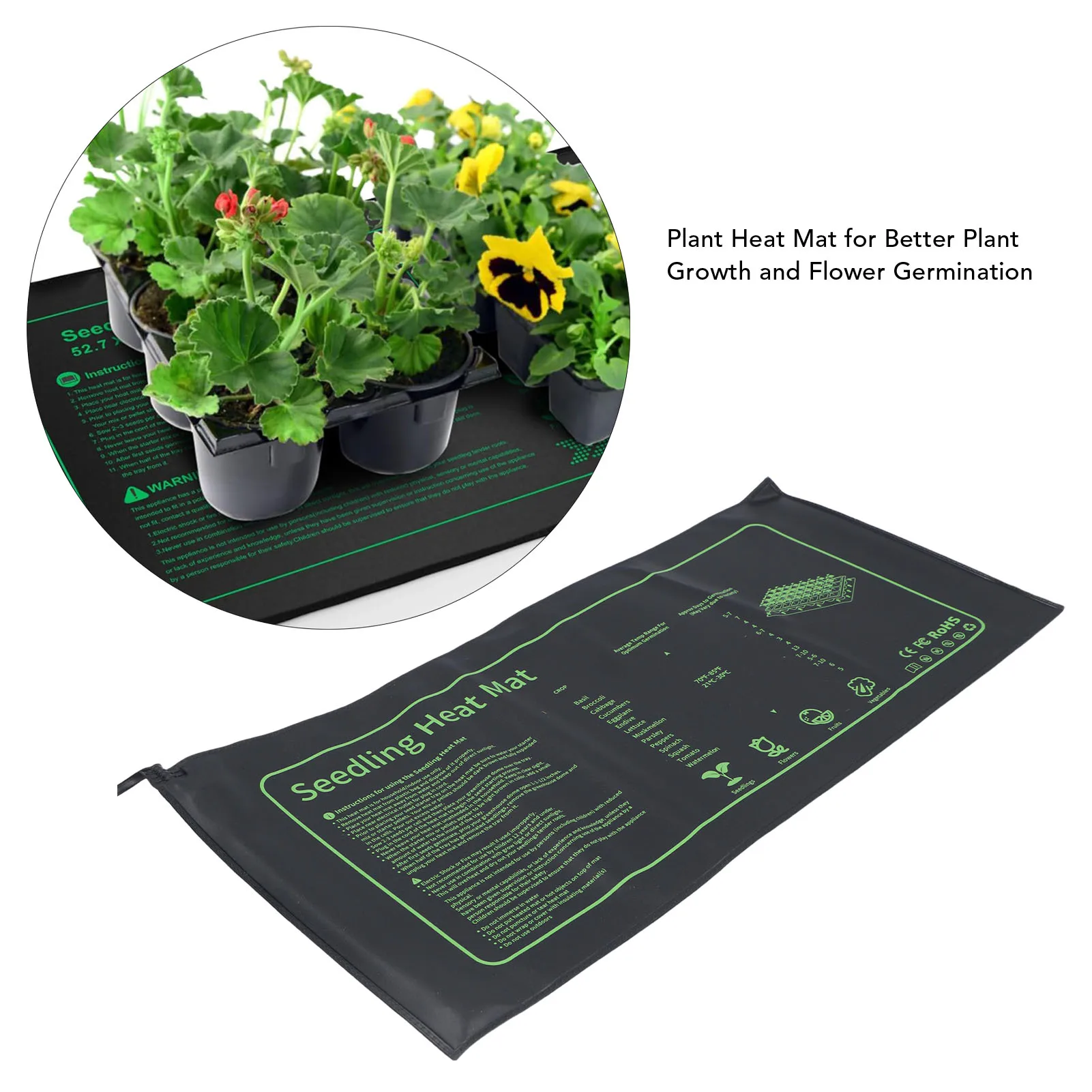 Plant Heat Mat - Warm Hydroponic Heating Pad for Greenhouse and Germination