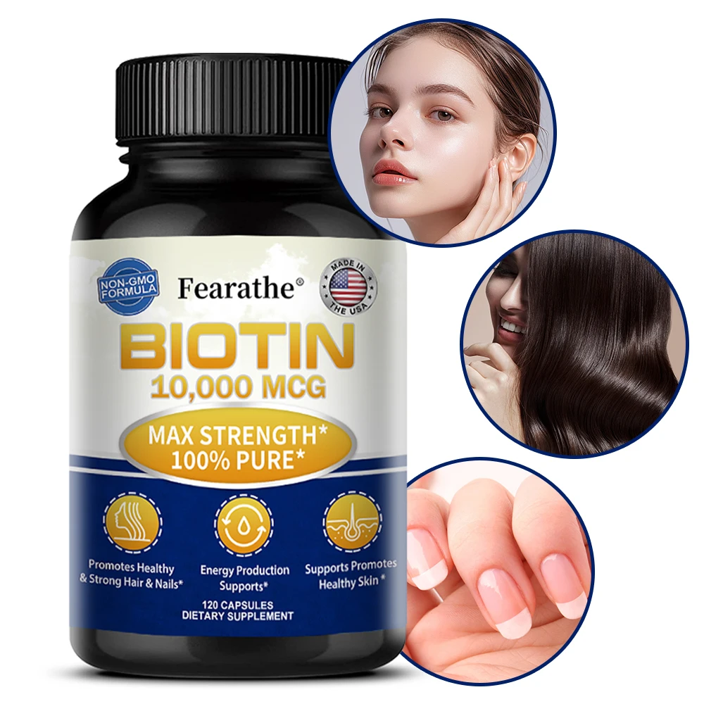 

Biotin 10,000 Mcg, A Dietary Supplement To Support Healthy Nails, Hair and Skin