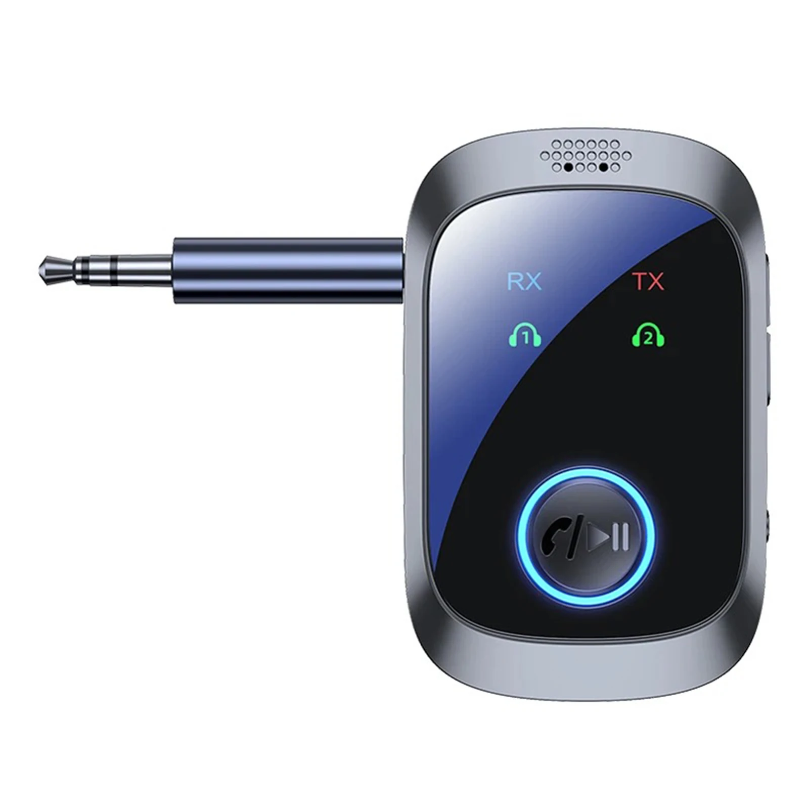 무선 AUX 어댑터 수신기 Type-C 충전 듀얼 링크 BT 송수신기 LCD 화면(2개의 AirPods 헤드폰 또는 BT 장치용)
