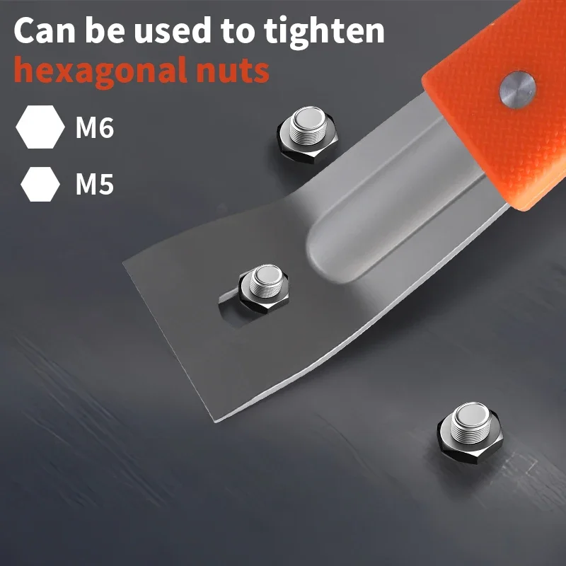 Pry Bar Stainless Steel Nut Crowbar with M4-M6 Hexagon Socket and Wrench Angle Head Nail Puller for prying lifting pulling