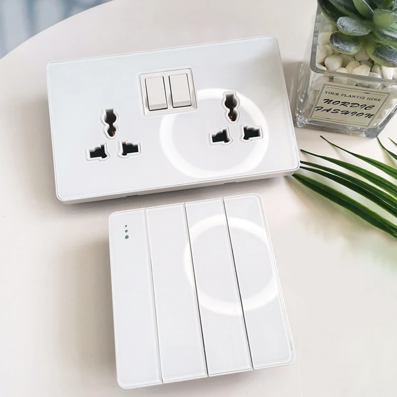 pssrise tipo uk ue tomada de interruptor parede com dc carregador usb painel vidro temperado completo interruptor luz tomada energia 03