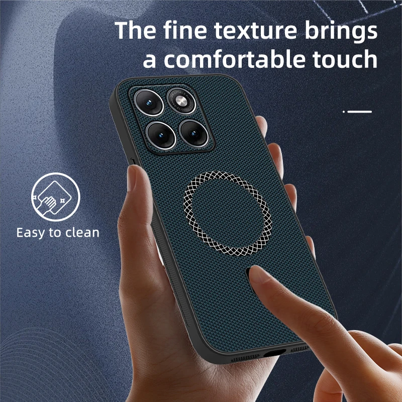 Magsafe Magnetic 3D Leather Texture Shockproof Case - Solid Color