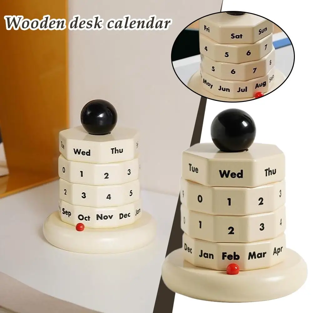 

Wooden Desk Calendar Ornaments Nordic Style Creative For Home Office Holiday Decorations Gift Happy New Year 2023 O8C0