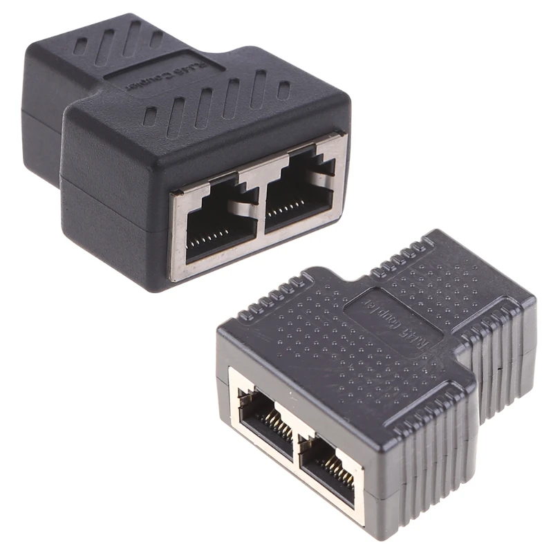 

CPDD 1 To 2 Ways LAN Ethernet Network Cable RJ45 Female Splitter Connector Adapter