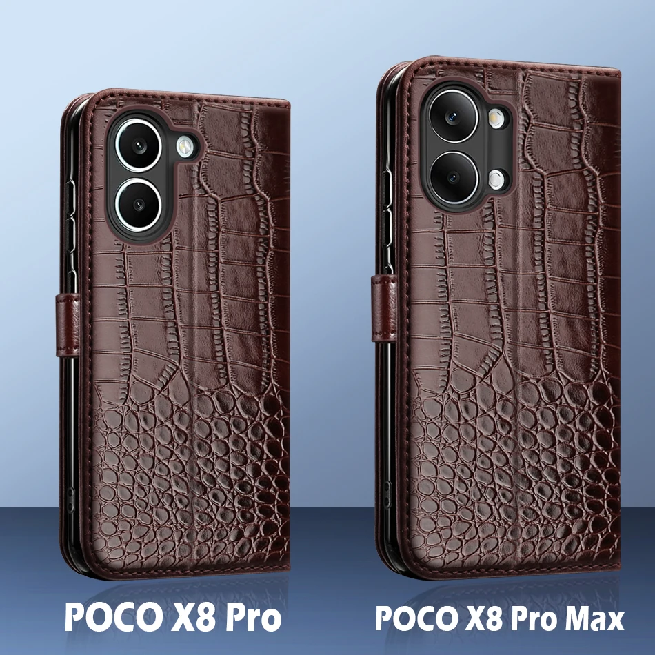 Leather Flip Wallet Phone Case with Magnetic Stand
