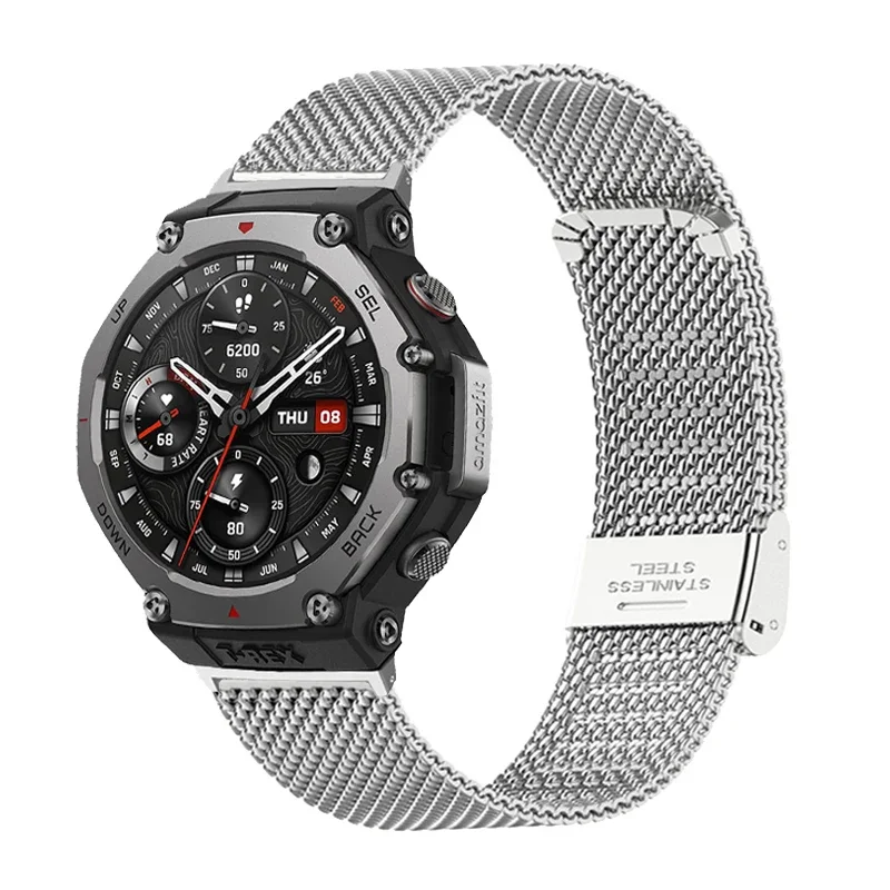 Edelstahl-Armband Für Amazfit T-Rex / T-Rex Pro – Ersatzarmband, Verstellbar, Mit Tool