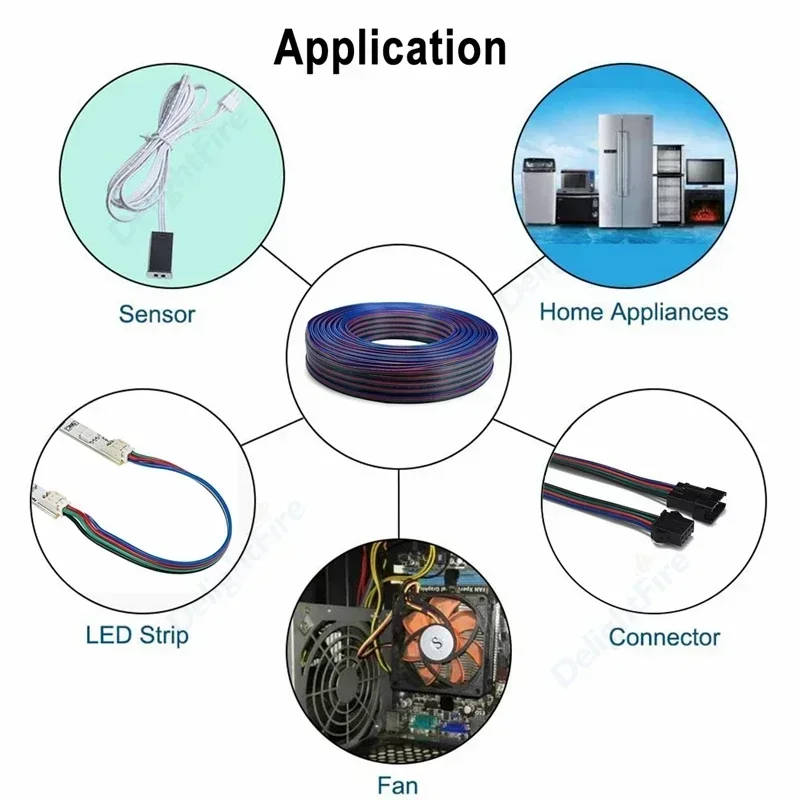 LED 스트립 조명용 전선 LED 케이블, RGB RGBW RGBWW WS2812B 용 JST 연장 커넥터 케이블, 2 핀, 3 핀, 4 핀, 5 핀, 6 핀, 5-100m, 5 V, 12 V, 24V
